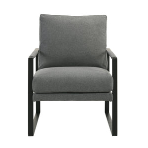 Bettina Lounge Chair in Charcoal Fabric with Black Frame