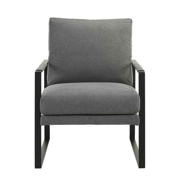 Bettina Lounge Chair in Charcoal Fabric with Black Frame