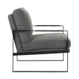 Bettina Lounge Chair in Charcoal Fabric with Black Frame