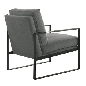 Bettina Lounge Chair in Charcoal Fabric with Black Frame
