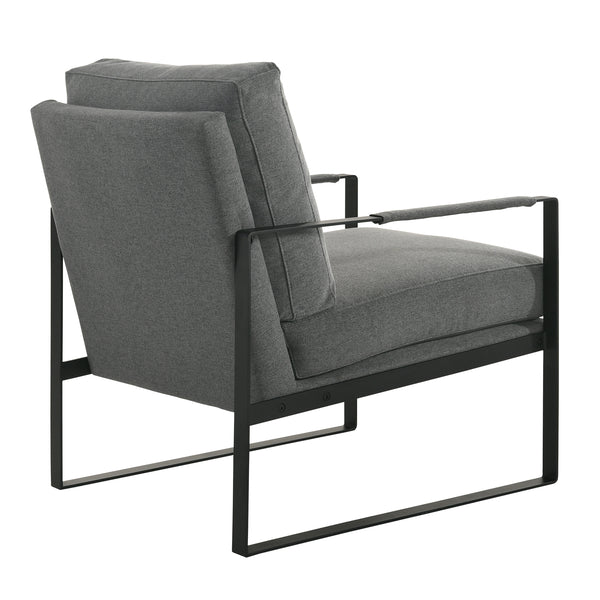 Bettina Lounge Chair in Charcoal Fabric with Black Frame