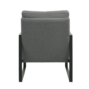 Bettina Lounge Chair in Charcoal Fabric with Black Frame