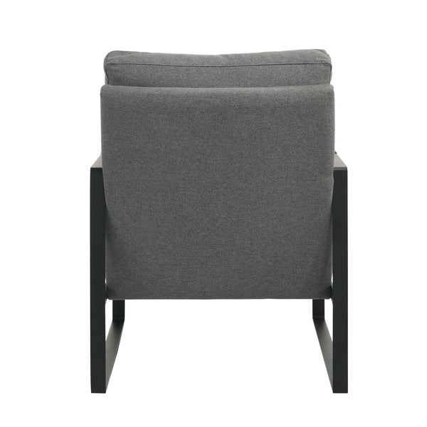 Bettina Lounge Chair in Charcoal Fabric with Black Frame