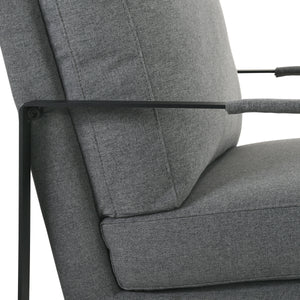 Bettina Lounge Chair in Charcoal Fabric with Black Frame