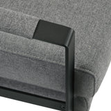 Bettina Lounge Chair in Charcoal Fabric with Black Frame