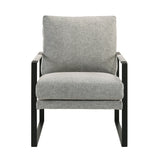 Bettina Lounge Chair in Light Gray Fabric with Black Frame