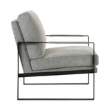 Bettina Lounge Chair in Light Gray Fabric with Black Frame