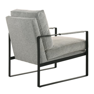 Bettina Lounge Chair in Light Gray Fabric with Black Frame
