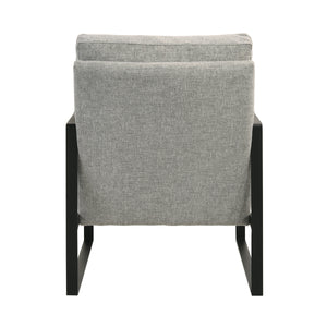 Bettina Lounge Chair in Light Gray Fabric with Black Frame