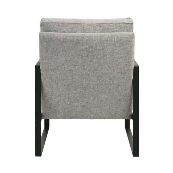 Bettina Lounge Chair in Light Gray Fabric with Black Frame