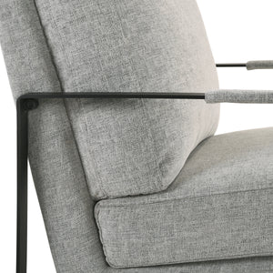 Bettina Lounge Chair in Light Gray Fabric with Black Frame