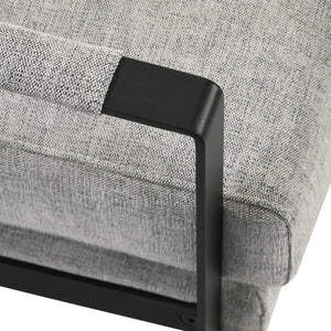 Bettina Lounge Chair in Light Gray Fabric with Black Frame