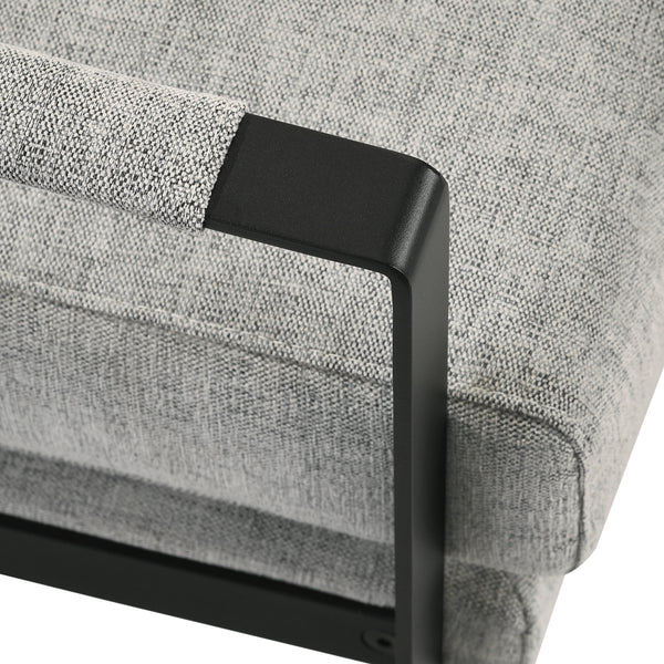 Bettina Lounge Chair in Light Gray Fabric with Black Frame