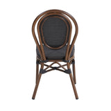 Erlend Stacking Side Chair in Black Textylene Mesh with Brown Frame - Set of 2