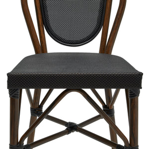 Erlend Bar Stool in Black Textylene Mesh with Brown Frame - Set of 1