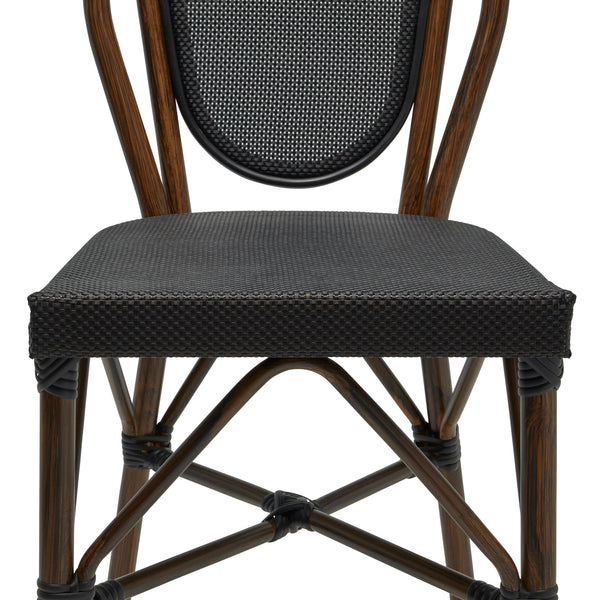 Erlend Bar Stool in Black Textylene Mesh with Brown Frame - Set of 1