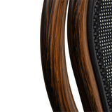 Erlend Bar Stool in Black Textylene Mesh with Brown Frame - Set of 1