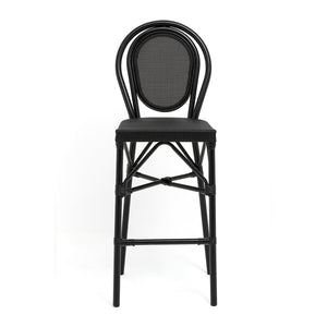 Erlend Bar Stool in Black Textylene Mesh with Black Frame - Set of 1