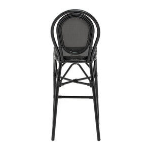 Erlend Bar Stool in Black Textylene Mesh with Black Frame - Set of 1