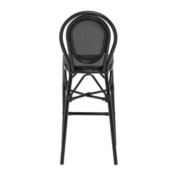 Erlend Bar Stool in Black Textylene Mesh with Black Frame - Set of 1