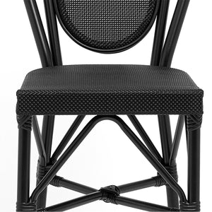 Erlend Bar Stool in Black Textylene Mesh with Black Frame - Set of 1