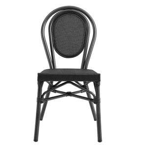 Erlend Stacking Side Chair in Black Textylene Mesh with Black Frame - Set of 2