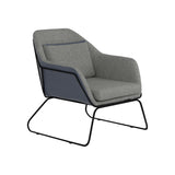 Modern Metal Sled Leg Accent Chair and Blue