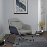 Modern Metal Sled Leg Accent Chair and Blue