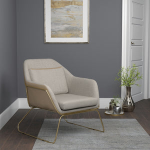 Modern Metal Sled Leg Accent Chair