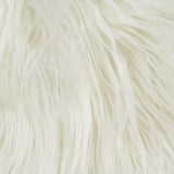 Contemporary Faux Sheepskin Accent Chair in White - Chic Retro Design with Clear Acrylic Legs