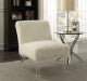 Contemporary Faux Sheepskin Accent Chair in White - Chic Retro Design with Clear Acrylic Legs