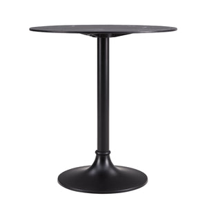 Jannie 30" Round Dining Table in Black with Black Column and Base