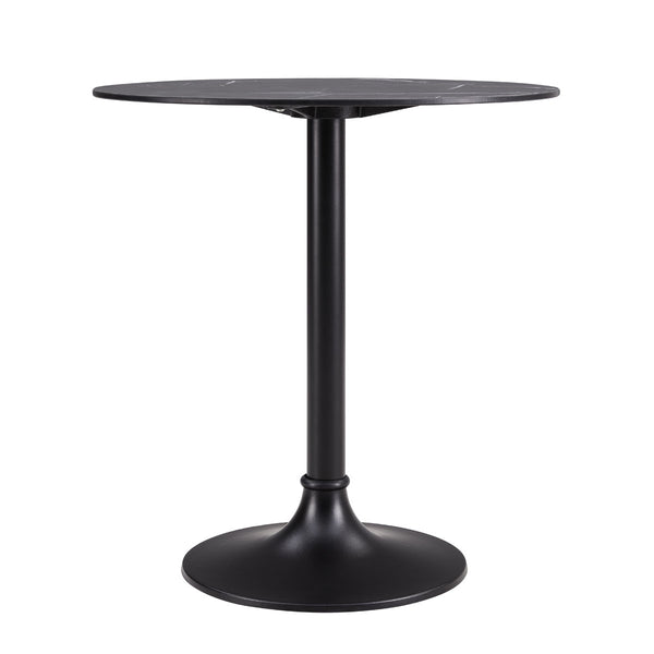 Jannie 30" Round Dining Table in Black with Black Column and Base