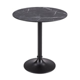 Jannie 30" Round Dining Table in Black with Black Column and Base