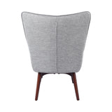 Contemporary Accent Chair & Ottoman Set in Grey Fabric – Mid-Century Modern Style & Comfort