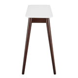 Manon Console Table in Matte White with Dark Walnut Legs