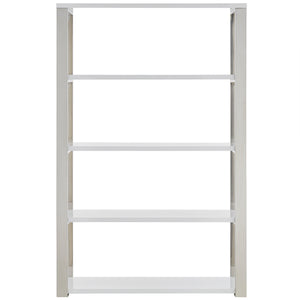 Dillon 40-Inch Shelf/Shelving Unit with High Gloss White Shelves and Polished Stainless Steel Frame