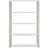 Dillon 40-Inch Shelf/Shelving Unit with High Gloss White Shelves and Polished Stainless Steel Frame