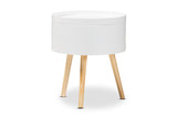 Baxton Studio Jessen Mid-Century Modern White Wood Nightstand with Removable Top