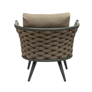 Solna Lounge Chair in Taupe Fabric with Gray Frame