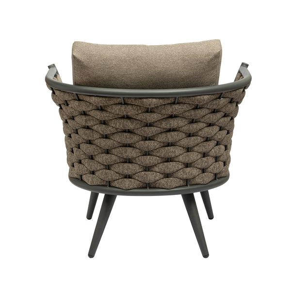 Solna Lounge Chair in Taupe Fabric with Gray Frame
