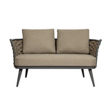 Solna Loveseat in Taupe Fabric with Gray Frame