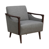 Contemporary Mid-Century Modern Accent Chair in Grey & Brown - Plush Comfort & Chic Style