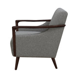 Contemporary Mid-Century Modern Accent Chair in Grey & Brown - Plush Comfort & Chic Style