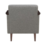 Contemporary Mid-Century Modern Accent Chair in Grey & Brown - Plush Comfort & Chic Style