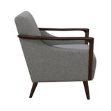 Contemporary Mid-Century Modern Accent Chair in Grey & Brown - Plush Comfort & Chic Style