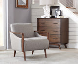 Contemporary Mid-Century Modern Accent Chair in Grey & Brown - Plush Comfort & Chic Style