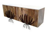 Yogi Rustic Console Table WOOD CASE) Wood Case (White/Natural/Brown) • Metal Base (Black) 90540-ACME