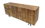 Pharaoh Rustic Console Table WOOD CASE) Natural & Walnut (Natural w/Deep Walnut) • METAL LEG) Black 90544-ACME