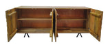 Pharaoh Rustic Console Table WOOD CASE) Natural & Walnut (Natural w/Deep Walnut) • METAL LEG) Black 90544-ACME